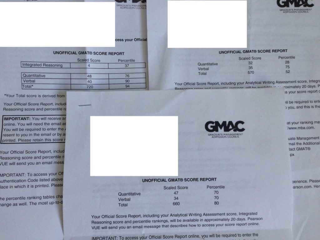 GMAT Score Report