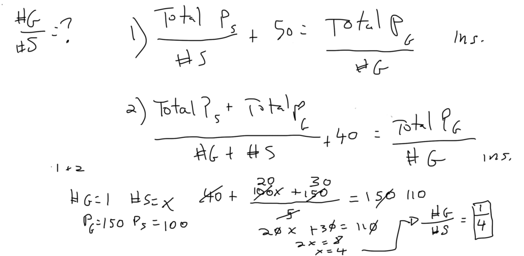gmat question of the day data sufficiency average/ration solution