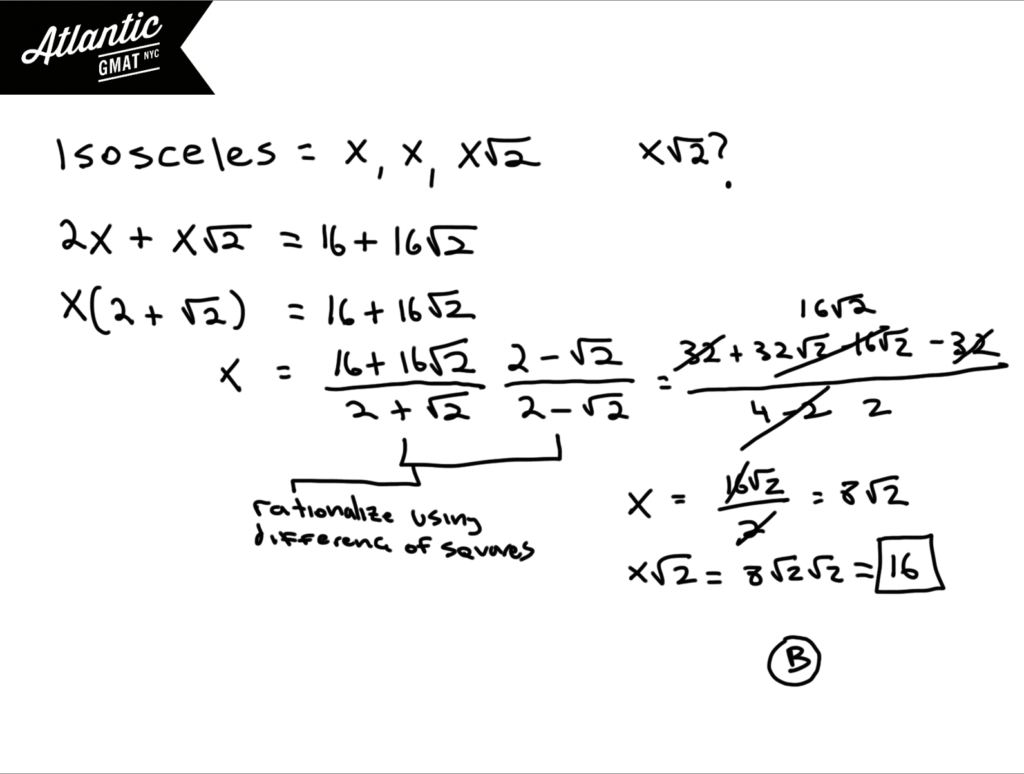 isosceles right triangle perimeter