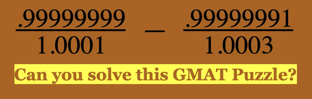 99999999 GMAT Puzzle