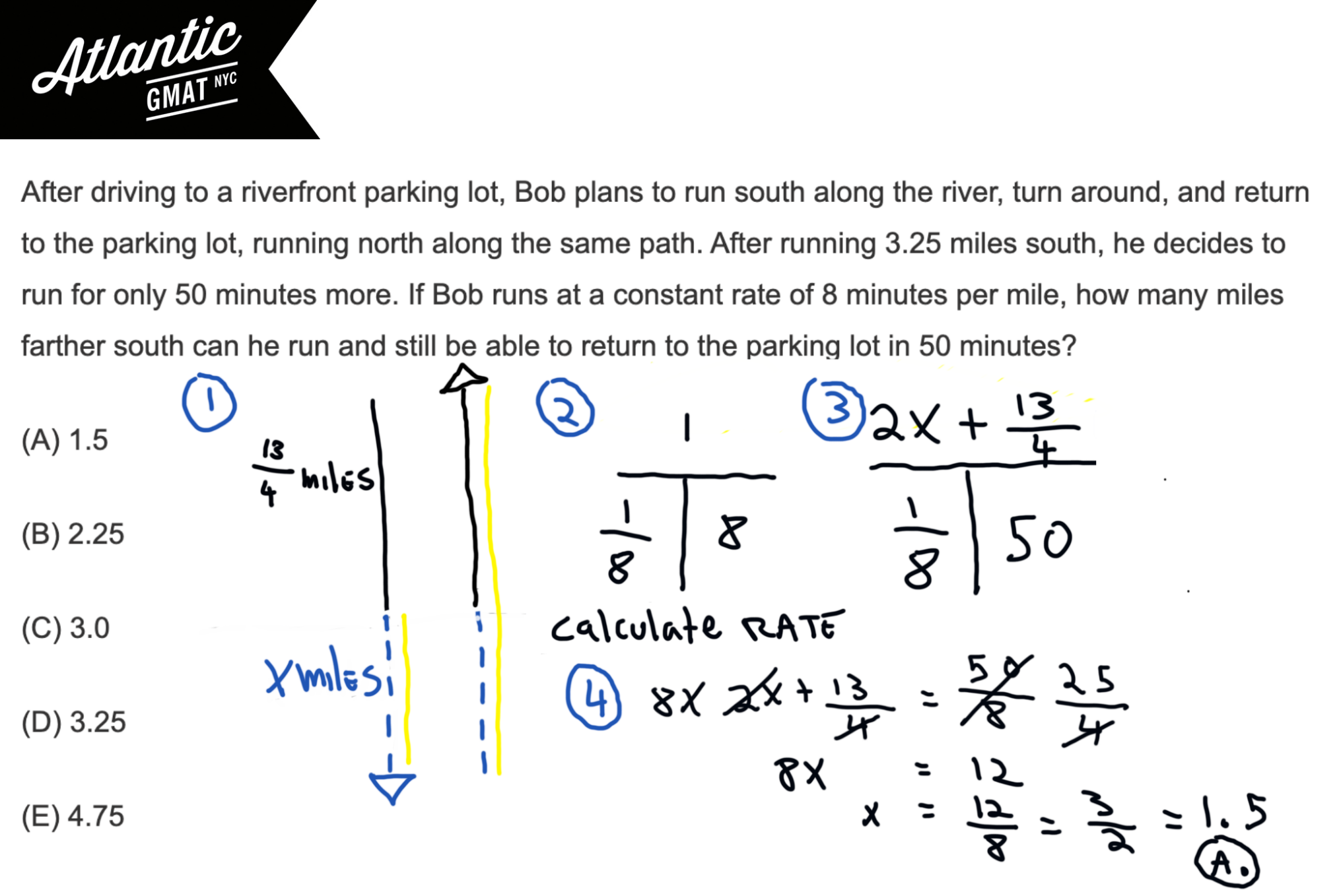 after driving to a riverfront parking lot, bob plans to run south along the river gmat explanation complete daigram