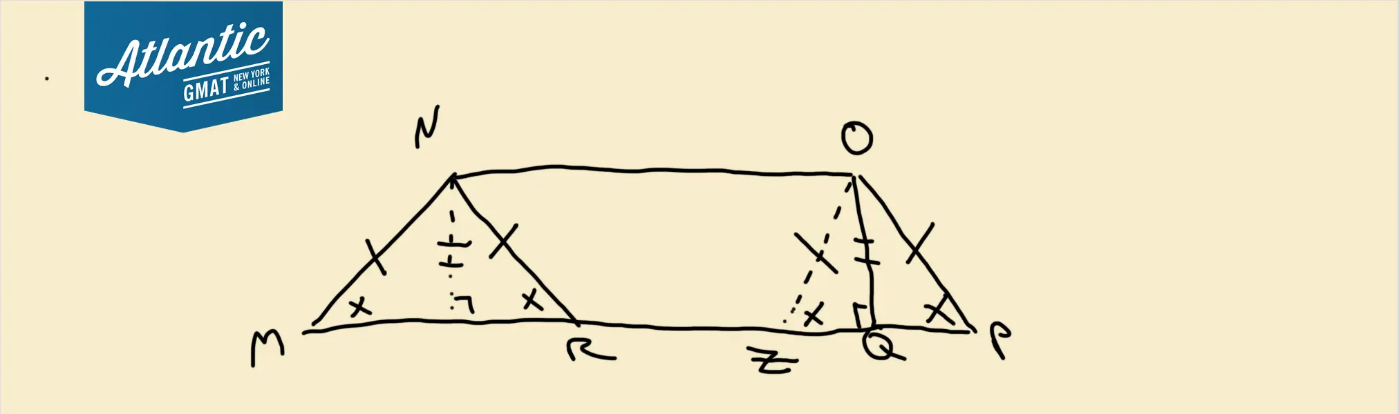 in the figure above, if mnop is a trapezoid and nopr is a parallelogram, what is the area of triangular region mnr? diagram