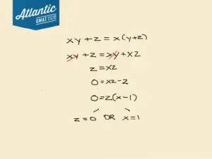 if xy + z = x(y + z), which of the following must be true? solution