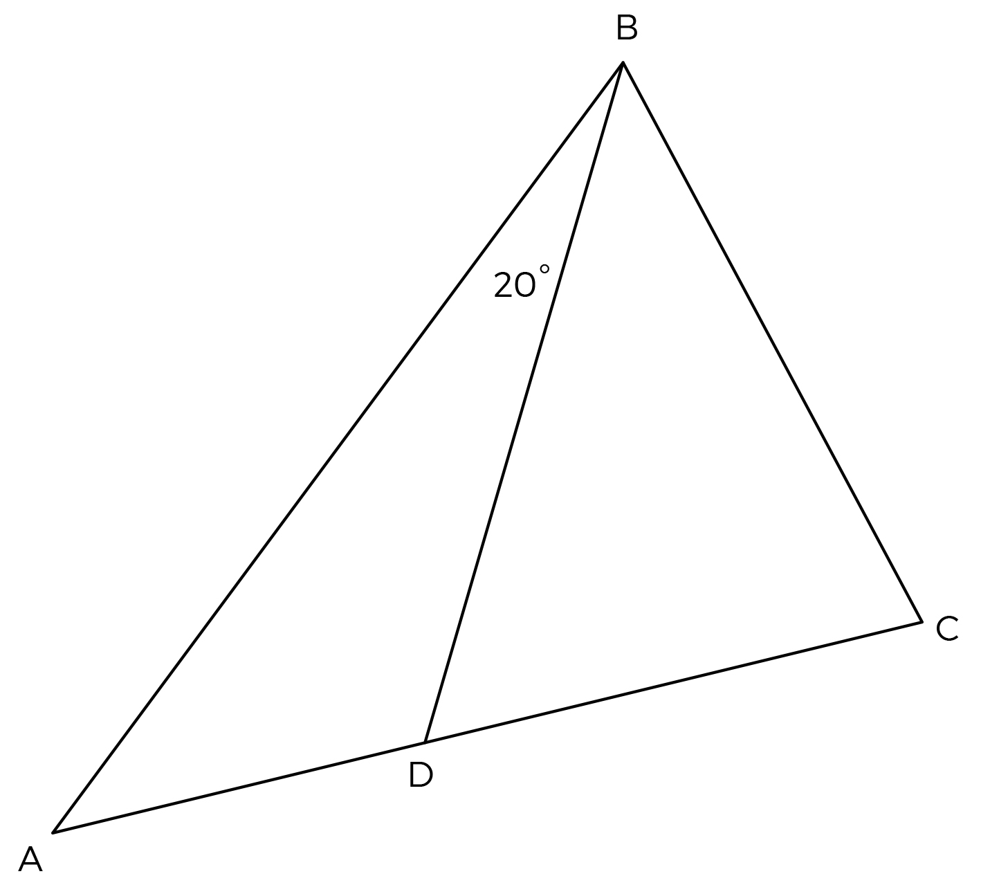 In the figure above, point D is on AC. What is the degree measure of ∠ ...